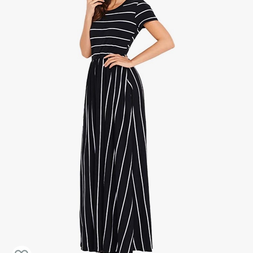 HOTAPEI Women’s summer casual maxi striped dress